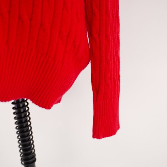 St. John's Bay Red Ribbed‎ Cotton Scoop Neck Sweater Large Cotton Nylon - Picture 3 of 8